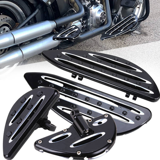 DURAFORCE Black Front Rear Floorboard Foot Peg for Harley Touring Street Road Glide