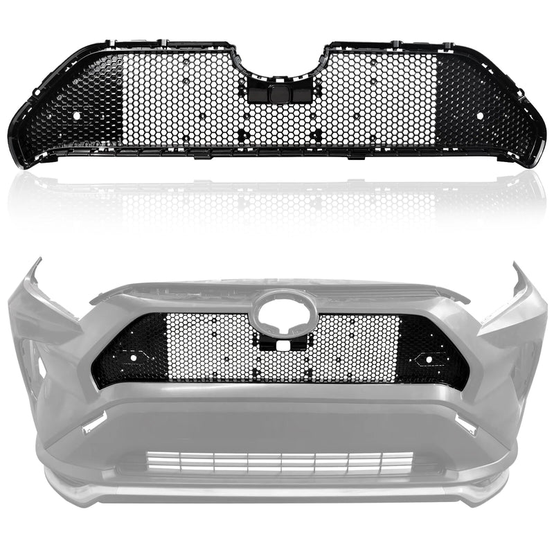 Fit 2019-21 Toyota Rav4 Front Bumper Honeycomb Chrome Trim Grille