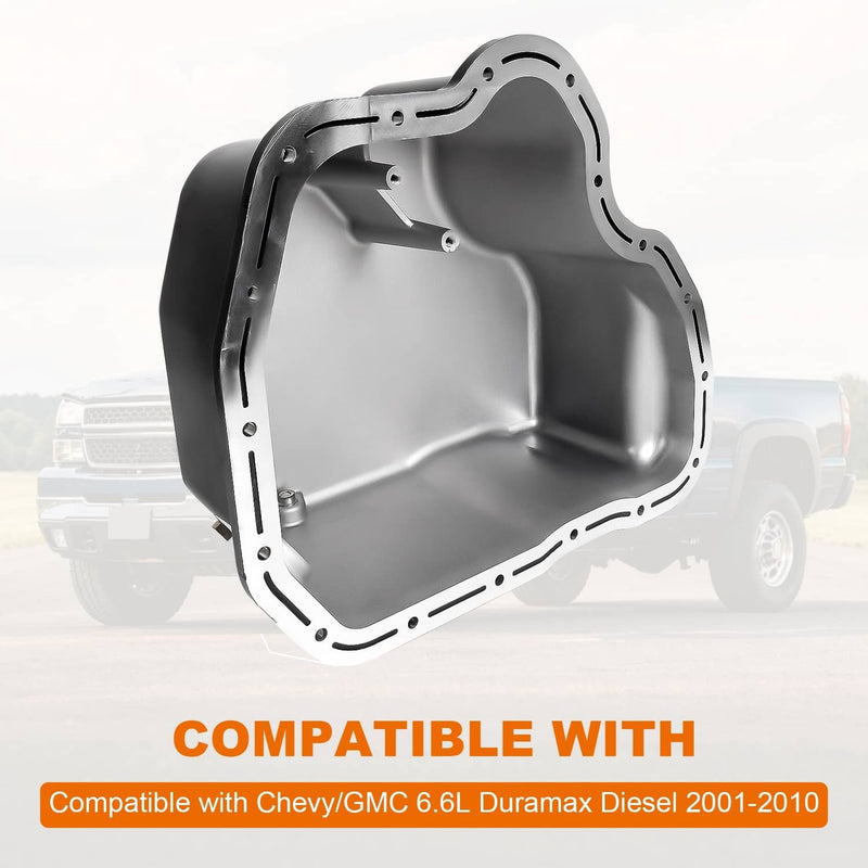 114052020 Oil Pan for Chevy GMC Duramax LB7 LLY LBZ LMM 6.6L 2001-2010 Black