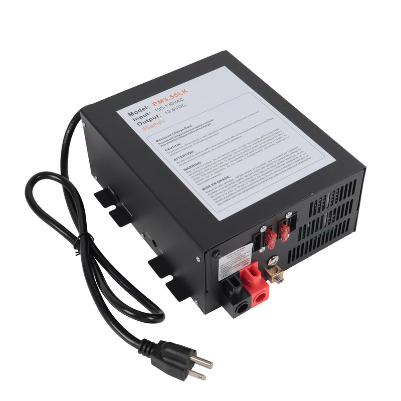 PM3-55LK RV Power Converter 110V to 12V DC Charger 55 Amp for Reliable RV