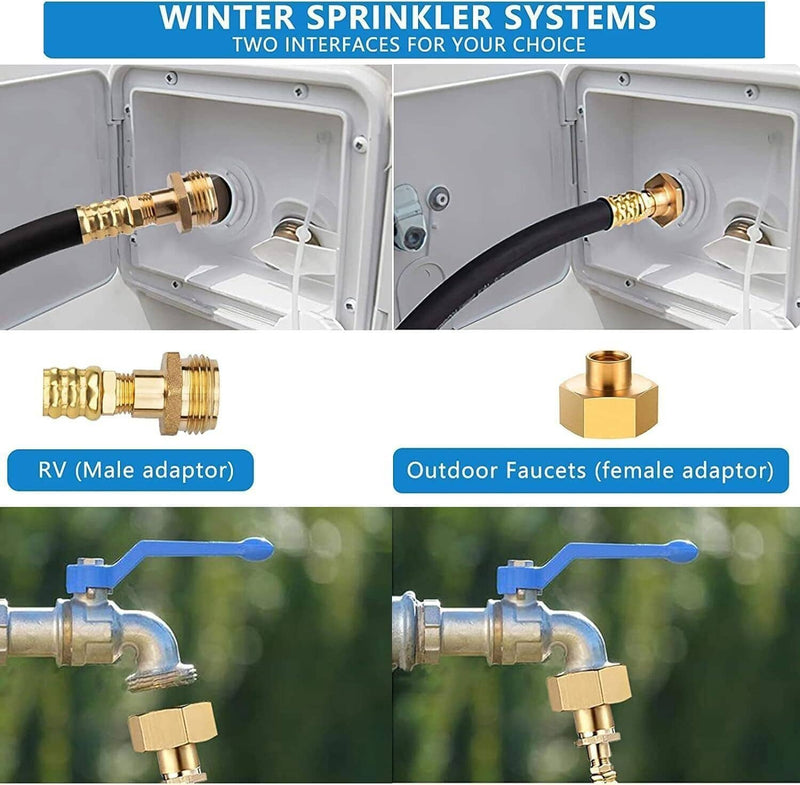Camper Winterizing Kit Blowout Valve Adapter Hose for RV Trailer