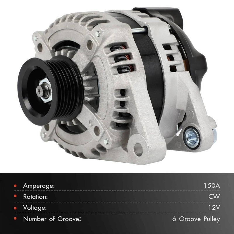 150A Alternator 12V CW 6 Groove Pulley for Hyundai Santa Fe Genesis Kia 2013-18