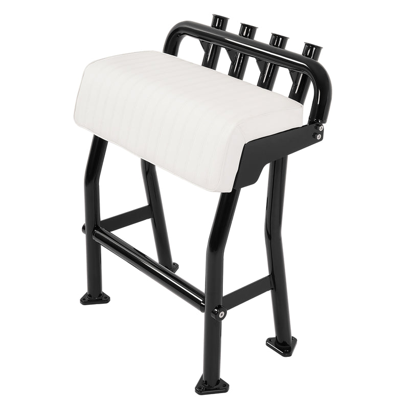 29" Leaning Post Seat w/ 4 Rod Holders Aluminium for Centre Console Boat