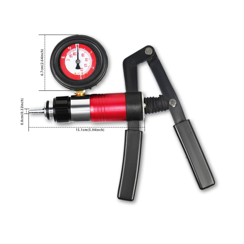 Hand Held Vacuum Pressure Pump Tester Brake Fluid Bleeder Tool 21pcs