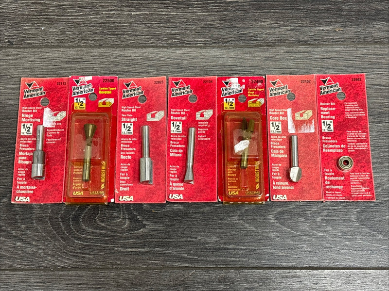 Vermont American 1/2 Inch Shank Router Bit Set 7 Piece