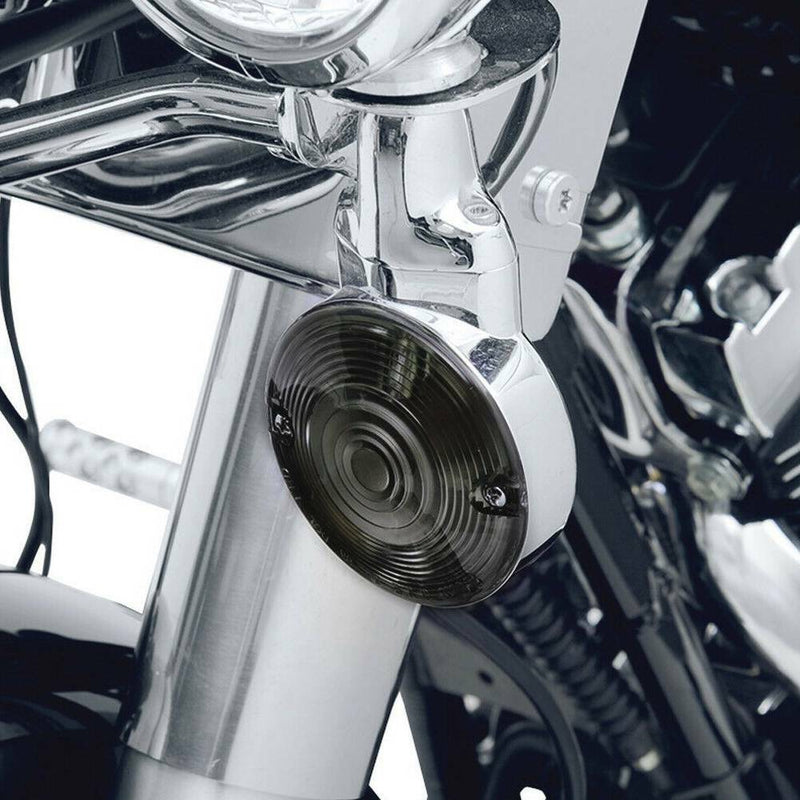 4PCS Motorcycle Smoke Lens Turn Signal Light Flat Lens Covers for Harley Touring