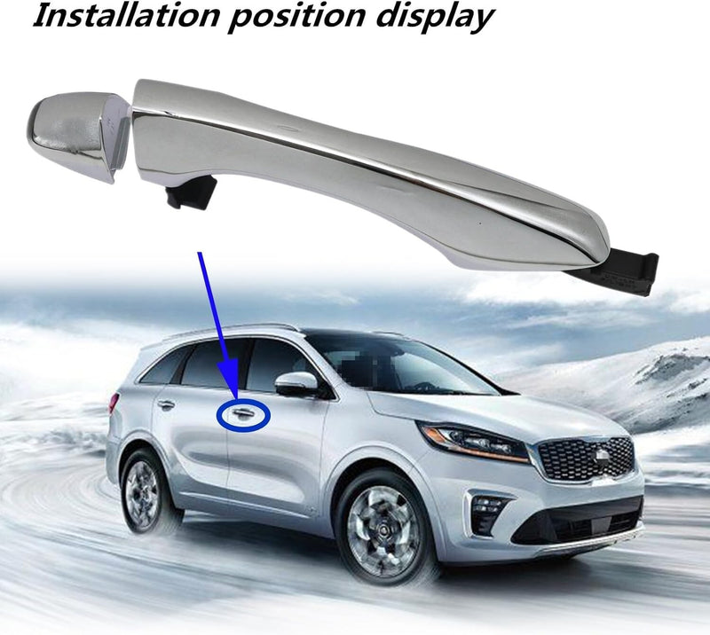 Outside Door Handle RH Rear 82661-C5010 83662-C5010 for Kia 16-20 Sorento Chrome