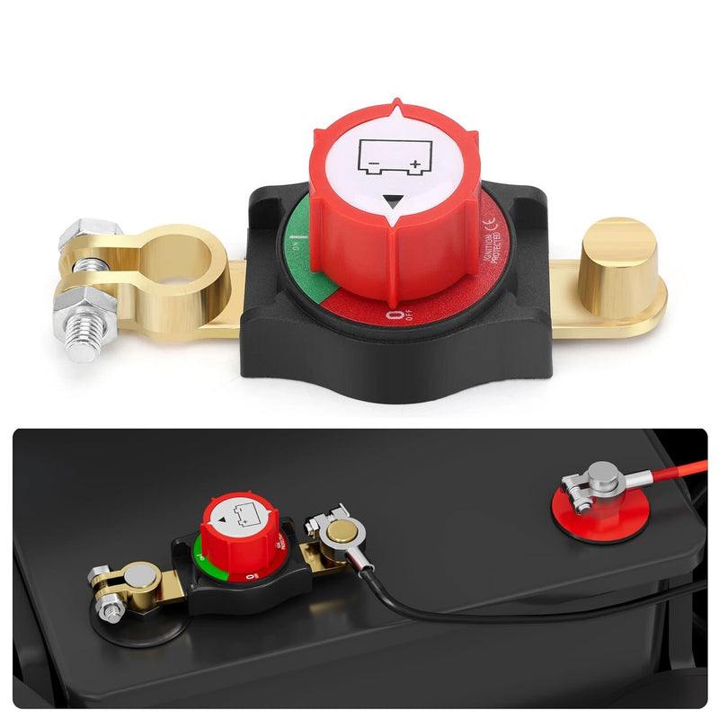 Battery Disconnect Top Post Kill Switch 12V 48V Heavy Duty Shut Off for Car RV