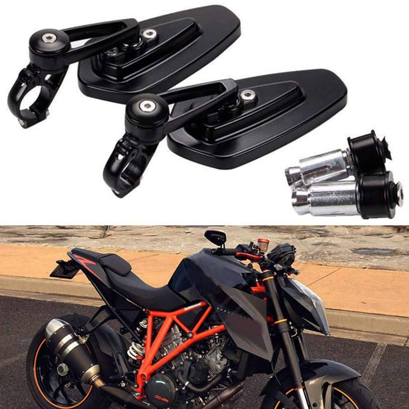 Universal Motorcycle 7/8" 22mm Handle Bar End Rearview Mirrors Left & Right