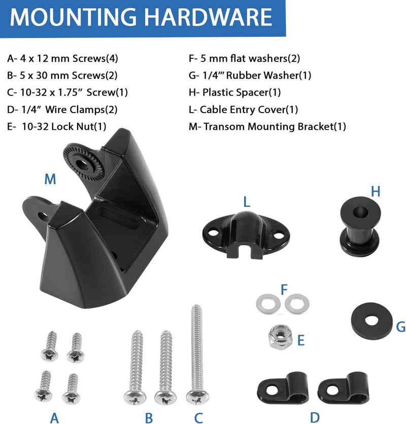 K00-00118-01 Transducer Bracket Transom Mount Kit for Garmin 010-10272-00