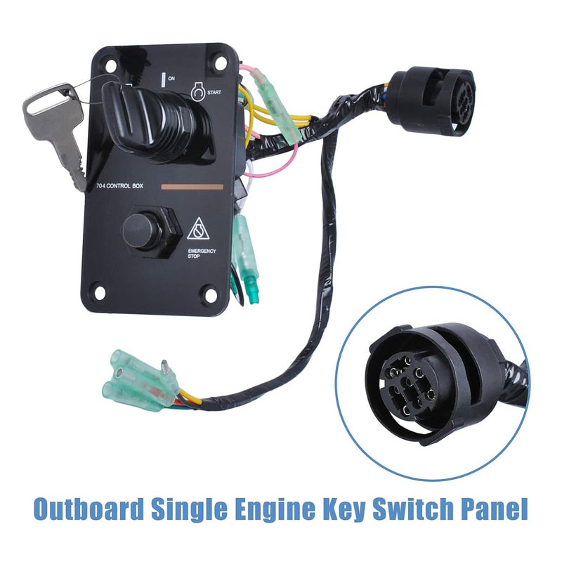 DURAFORCE 704-82570-12-00 Single Engine Key Switch Assembly Panel for Yamaha Outboard