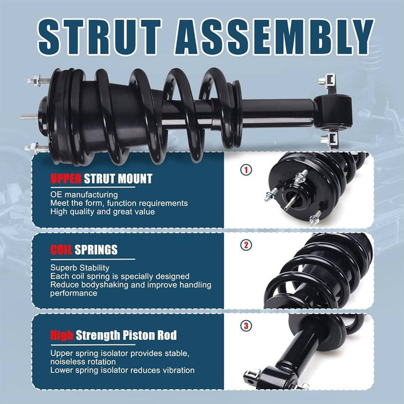 Front Rear Shock Struts w/ Magneride for Cadillac Escalade Tahoe GMC 2007-2014