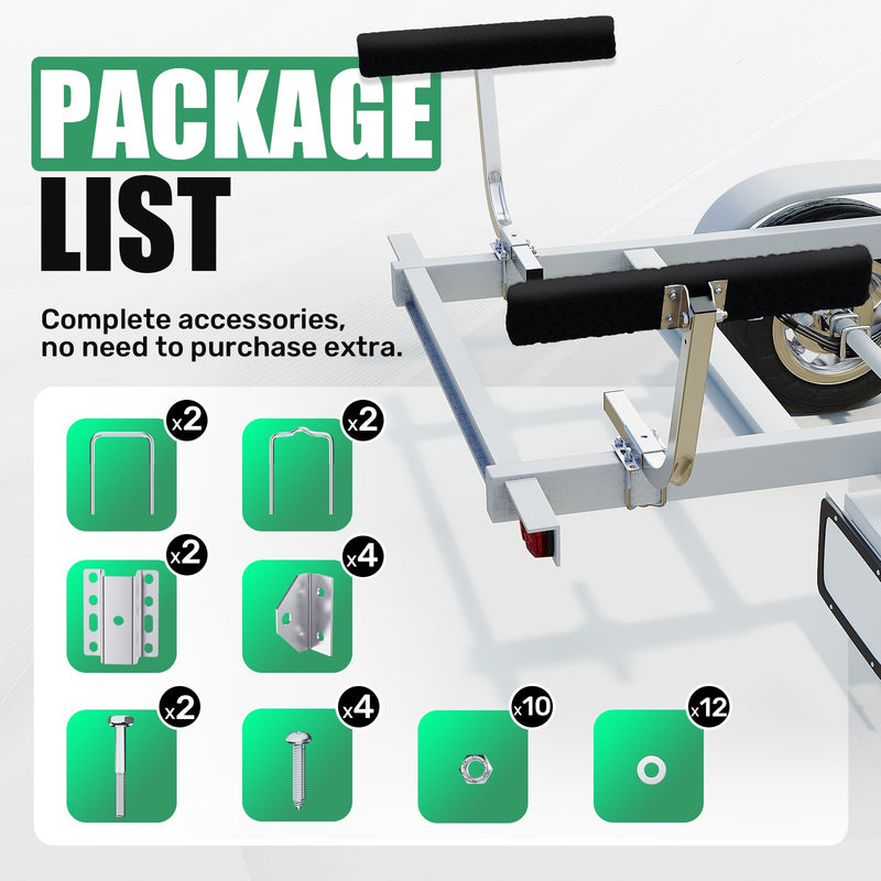 Boat Trailer Bunk Board Guide-On 75 Degree 24 Inch Carpeted Guides W/Hardware 2