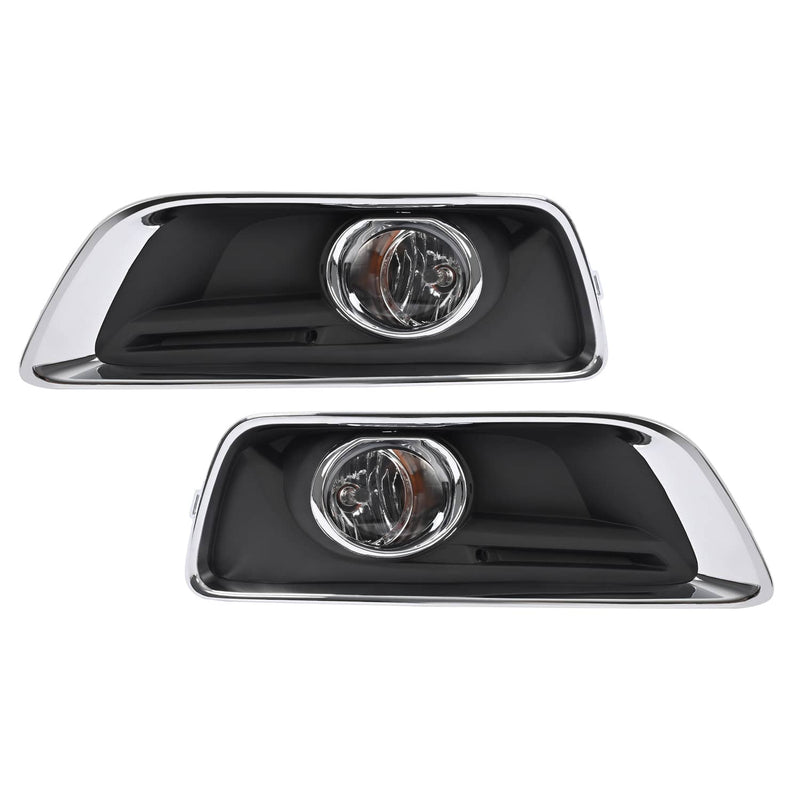 DURAFORCE Fog Lights Bumper Lamps with Black Bezel Molding for Chevy Malibu 2013-2016