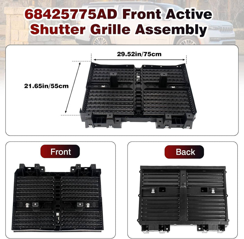 68425775AC Front Radiator Shutter Assembly w/Motor for Jeep Wagoneer 2022-2025