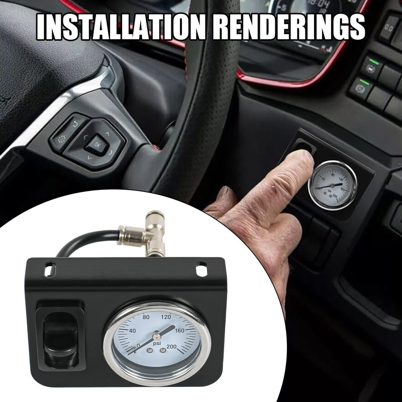 Single Air Gauge Control Kit for In-Cab Air Suspension System with Paddle Switch