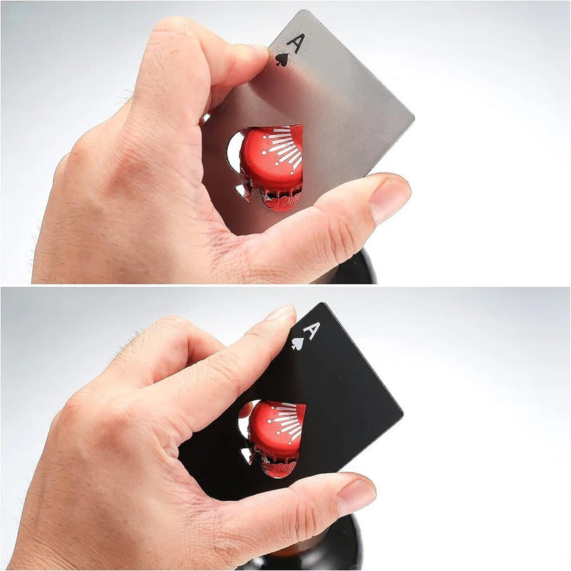 10Pcs Stainless Steel Credit Card Size Bottle Beer Opener Black Silver