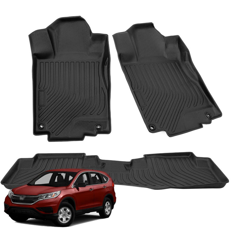 Floor Mats for 2012-2016 Honda CR-V CRV 3PCS TPE Rubber All Weather Black Liners