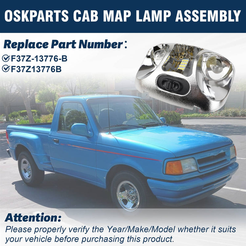 Interior Dome Cab Lamp Light Compatible for 1994-1998 Ford Ranger Splash
