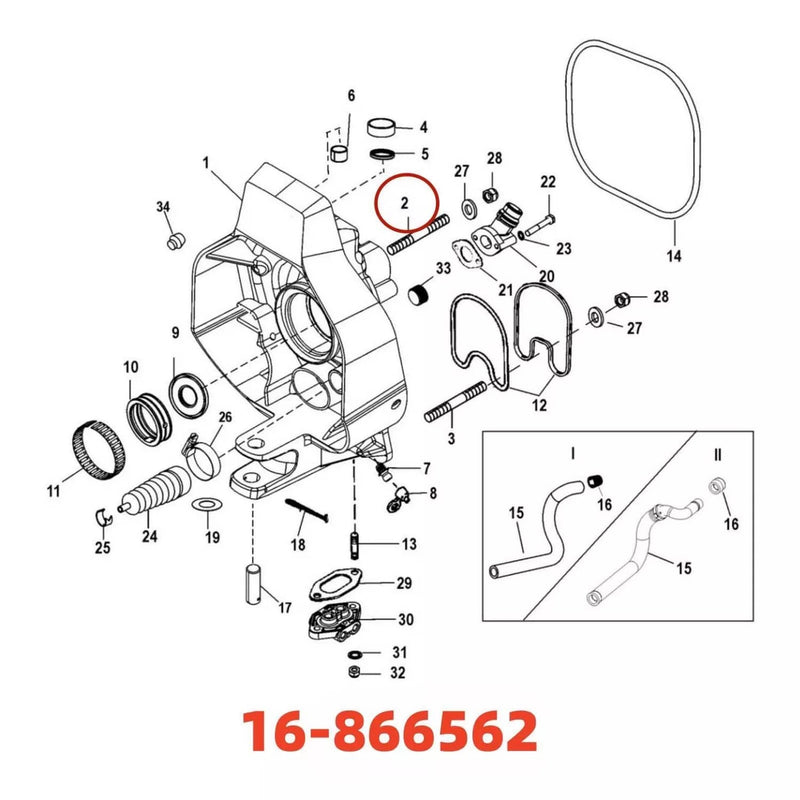 DURAFORCE 16-866652 Gimbal Housing Studs for Mercruiser Alpha 1 Gen II Bravo 1 2 3 4 Piece