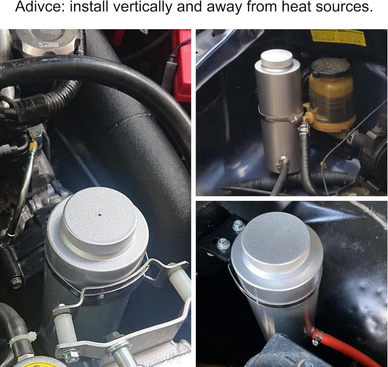 Universal Radiator Coolant Catch Tank Overflow Reservoir 800ml Aluminum