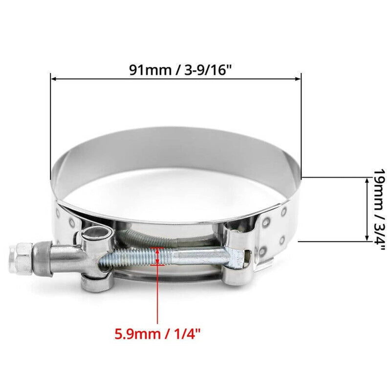 2pcs 3 Inch T-Bolt Clamp Silicone Stainless Steel Hose Turbo Intake Intercooler