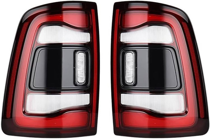 2Pcs LED Tail Lights w/Blind Spot for Dodge RAM 2500 3500 2019-2024 Black Bezel
