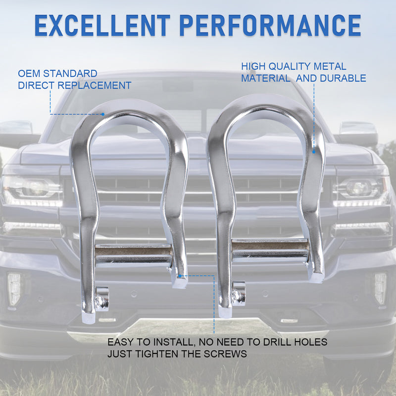 84072462 Chrome Tow Hooks Kit for GM Chevrolet Silverado Sierra 1500 07-19
