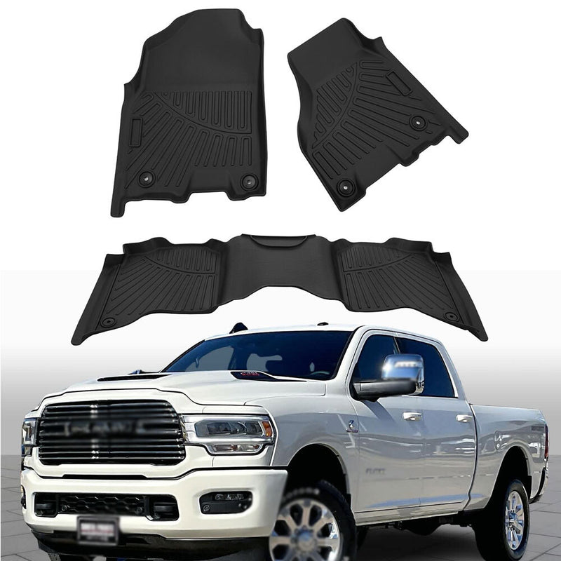 Floor Mats for Dodge Ram 2500 3500 Crew Cab 2019 2020 2021 2022 2023 2024 3Pcs