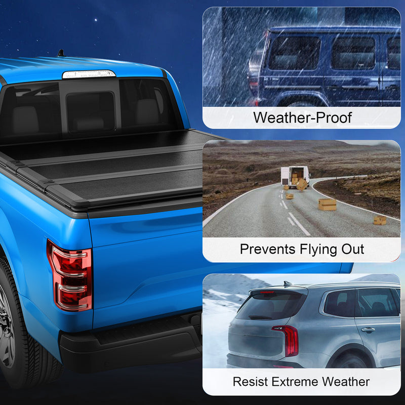 Hard Tri-Fold Tonneau Cover for Dodge Ram 1500 2009-2018 2500 3500 6.5FT Bed
