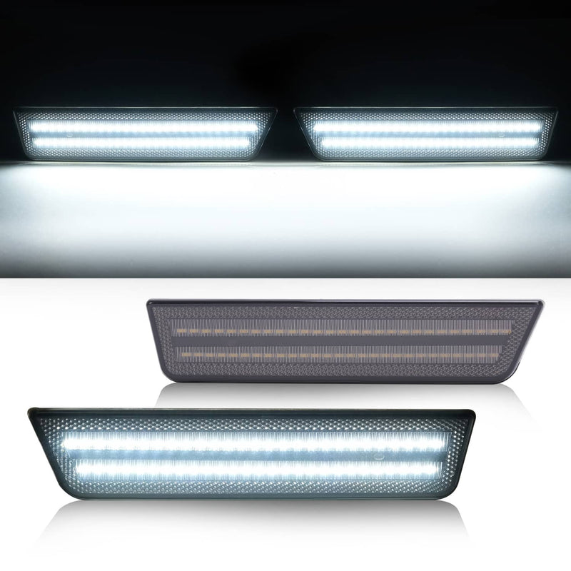 DURAFORCE LED Front Side Marker Light White for Dodge Challenger Charger R/T Sedan 2008-14