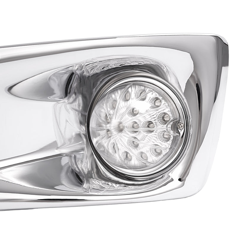 Left LED Fog Light Lamp with Chrome Bezel Clear Lens for Kenworth T660 2007-2017