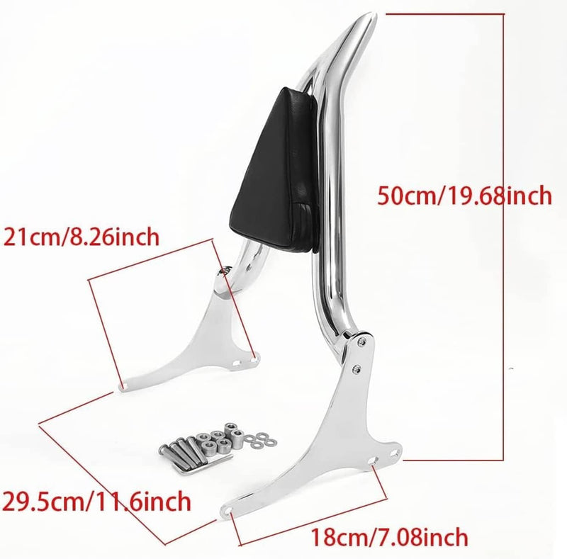 22'' Chrome Backrest Sissy Bar for Harley Road King Electra Glide 1997-2008