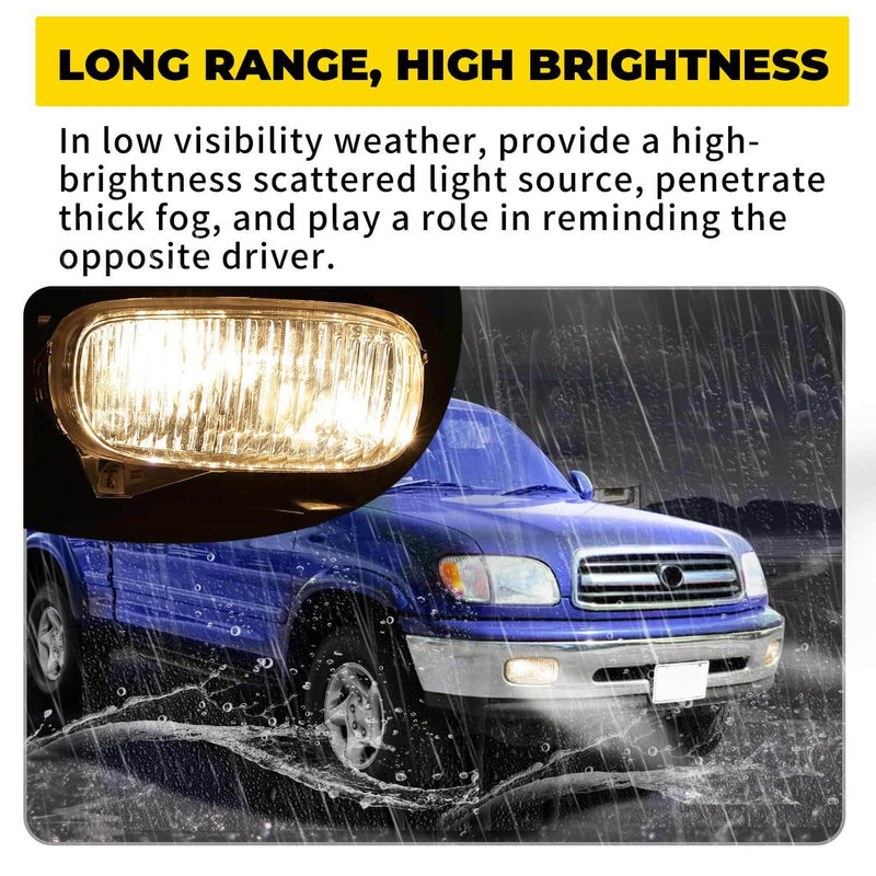 DURAFORCE Fog Light Assembly Passenger Clear Lens with Bulb for Toyota Tundra 2000-2006