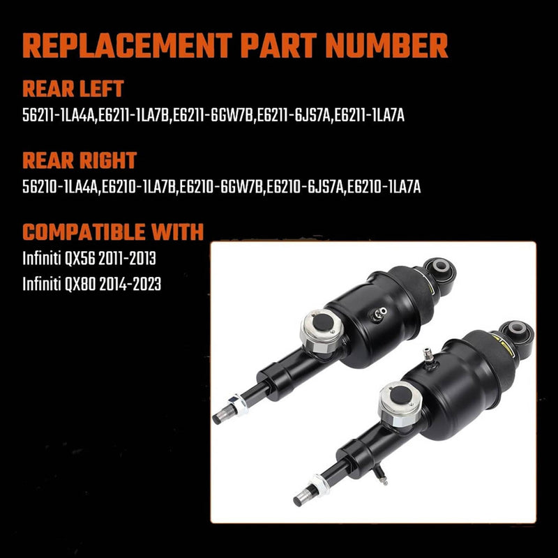 Rear Hydraulic Air Suspension Shock Struts Set for Infiniti QX56 QX80 2011-2021