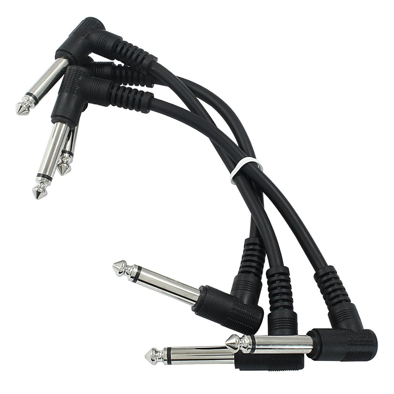 6PCS Patch Cables for Guitar OFC Pedal Board 1/4 Right Angle Wire Cord