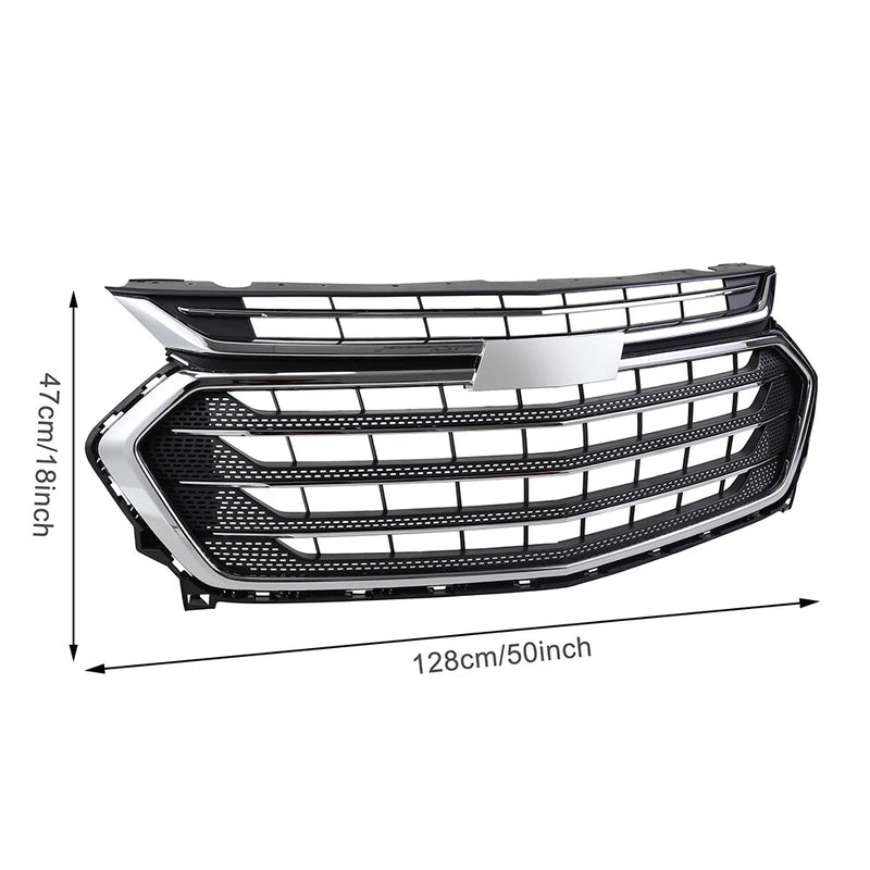 DURAFORCE Chrome Front Bumper Upper+Lower Grille For Chevrolet Chevy Traverse 2018 19-2021