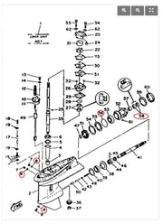 DURAFORCE 93101-22067 90430-08003 Lower Gearcase Unit Seal Kit for Yamaha Outboard Engine