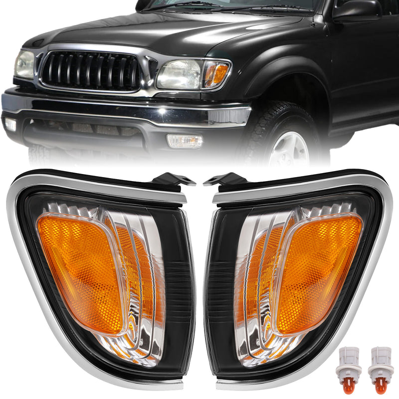 Side Marker Corner Parking Lights Turn Signal Chrome for Toyota Tacoma 01-04 2PC