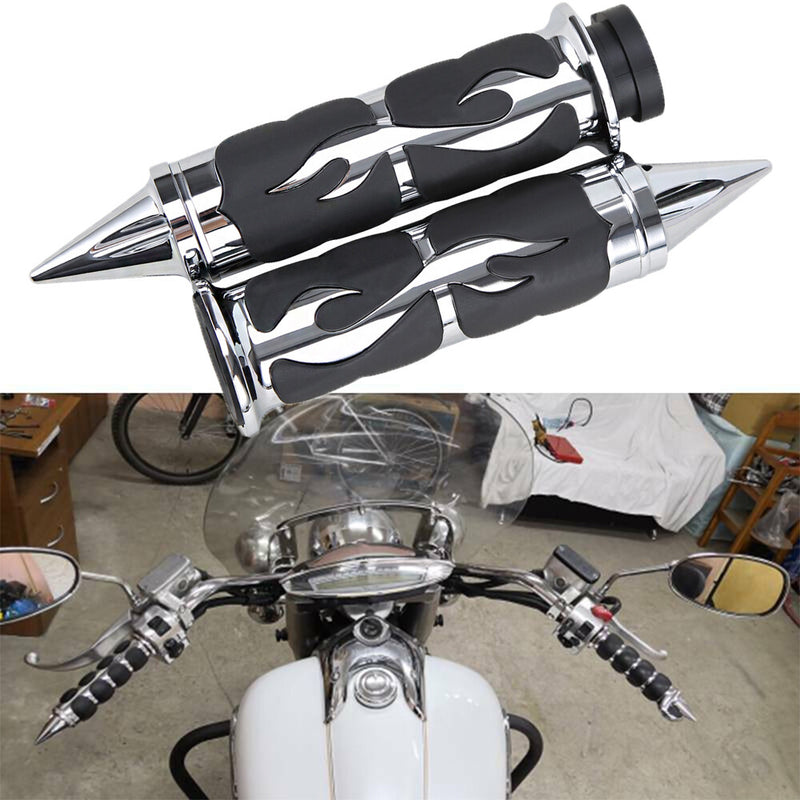 1 Inch Chrome Handle Bar Hand Grips for Harley Touring Road King Street Glide 88