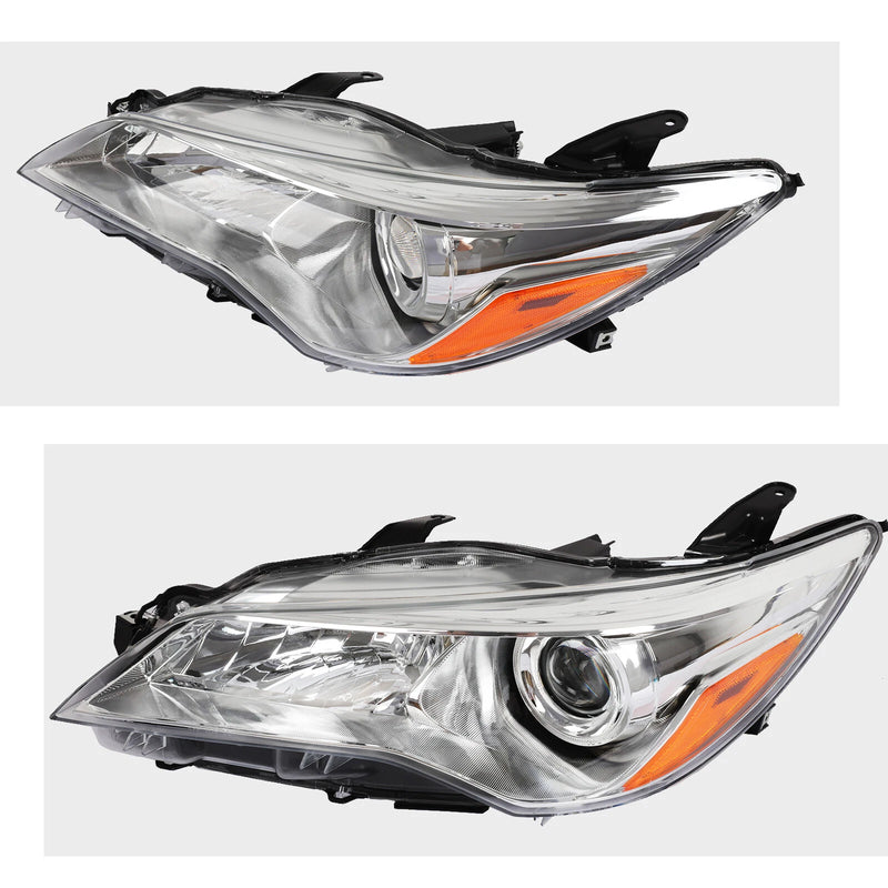 For 2015 2016 2017 Toyota Camry Pair Projector Headlight Assembly Chrome LH RH