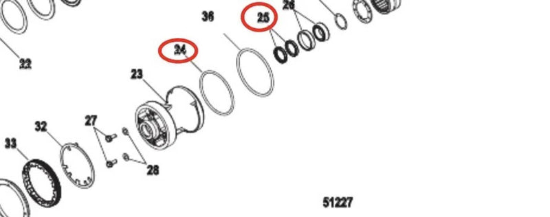 DURAFORCE 26-888483 Lower Gearcase Seal & O-Ring for Mercury Mariner 4-Stroke