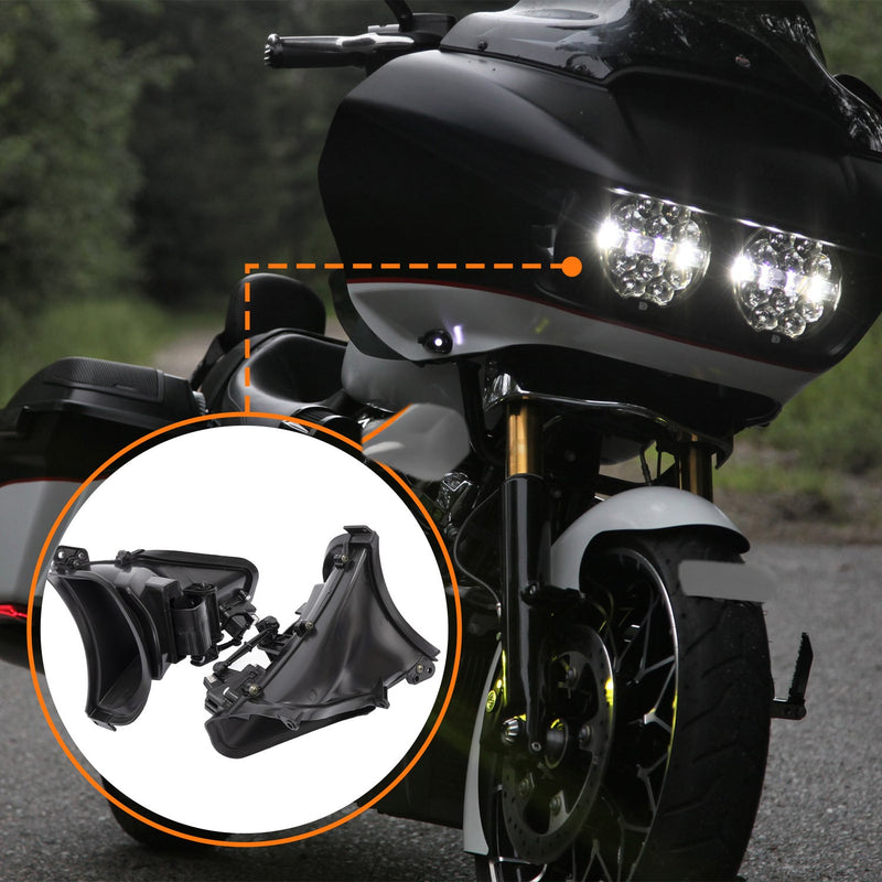 Black Front Fairing Air Duct for Harley Touring Road Glide 2015-23 ABS Plastic