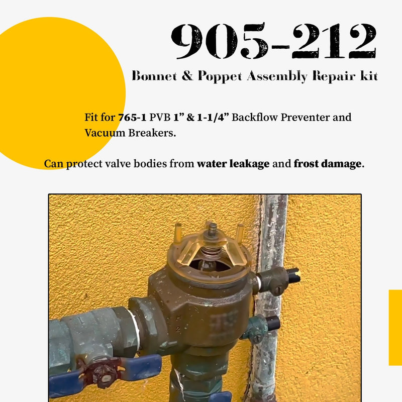 905-212 Bonnet Poppet Repair Kit & 905-052 765 EBV Canopy Kit for 1" 1-1/4