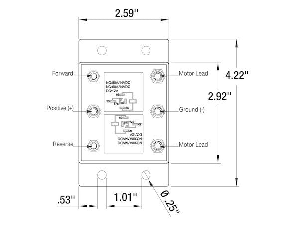 Forward & Reverse Relay Module for Boat Lifts Reversing Motor Applications Tarp