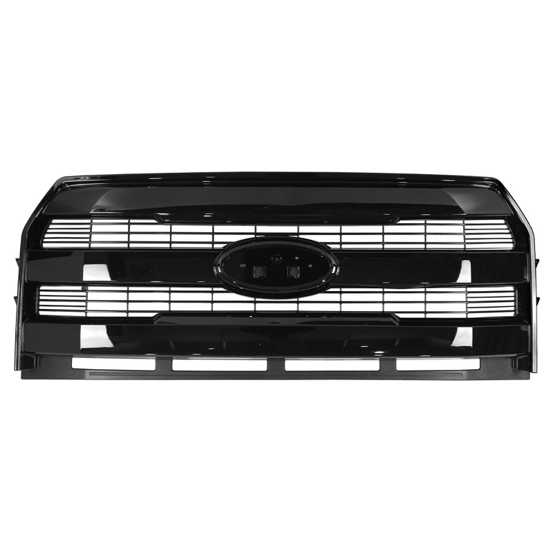 DURAFORCE For Ford F-150 2015-2017 Front Upper Grille+Bumper Face Bar End Side Gloss Black