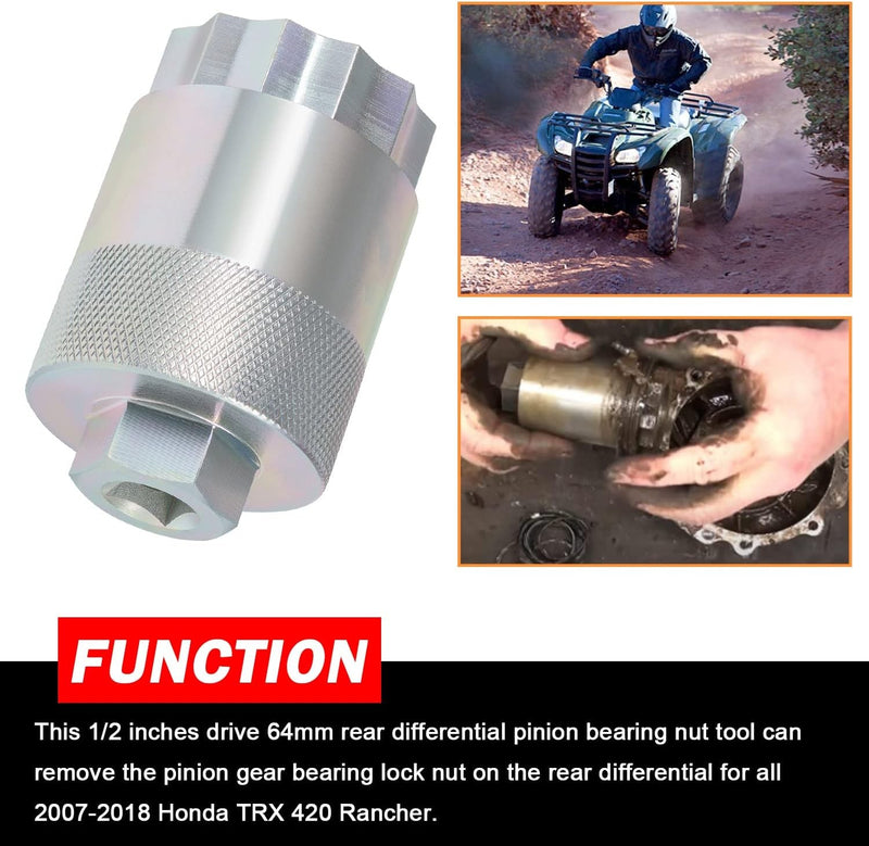 64mm Rear Differential Pinion Bearing Nut Socket Tool for Honda TRX 420