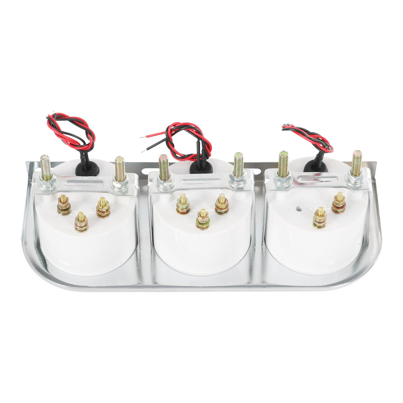 Universal 52mm Volt Water Oil Pressure Triple 3 Gauge Set Chrome Kit