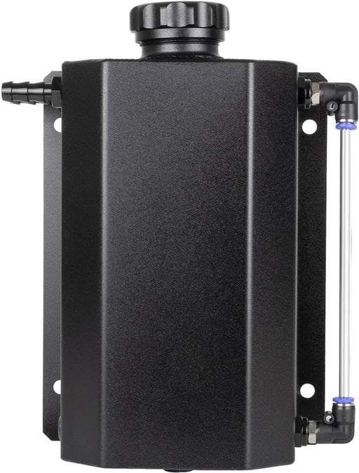 DURAFORCE 2L Radiator Coolant Overflow Expansion Reservoir Tank Bottle Black with Cap