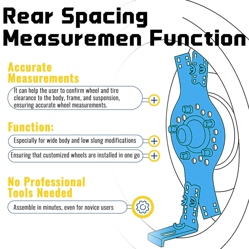 14"-22" Wheel Fitment Simulator Tool for Tire Test Size Measuring Mockup 5-Lug